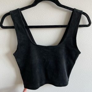 Black velvet tank top